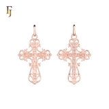 🔥 Orthodox Crucifix Cross Pendant with Jesus Icon – Traditional Russian Gold-Plated Religious Jewelry