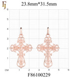 🔥 Orthodox Crucifix Cross Pendant with Jesus Icon – Traditional Russian Gold-Plated Religious Jewelry