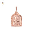 Religious Arched Portrait Russian Orthodox Saint Matrona Rose Gold Religious Pendant