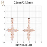 Orthodox Cross Pendant Collection – Religious Gold-Plated Charms with CZ Stones for Faith & Gifts