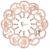 Constellation Zodiac constellation Rose Gold two tone pendant - Paved CZs circle