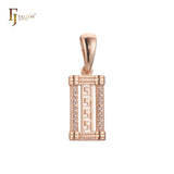 Greek key pendant in Rose Gold, 14K Gold plating colors