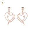 Double Heart Pendant Necklace with Cubic Zirconia in Gold Plating – Romantic Jewelry Gift for Her