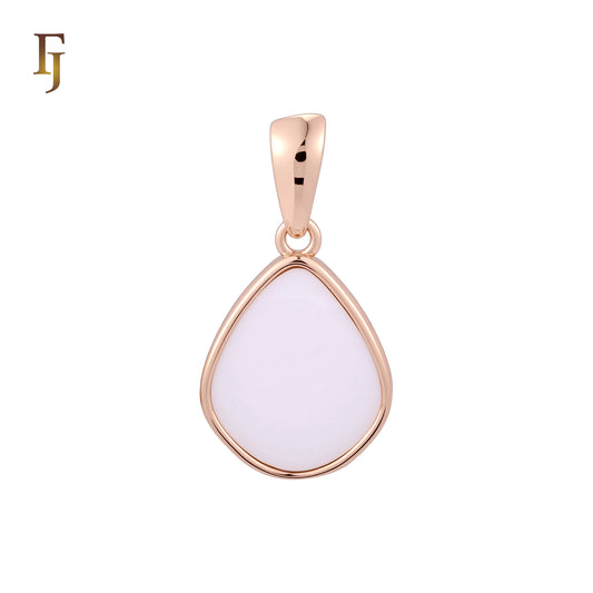 Solitaire painted black plate Rose Gold solitaire Pendant