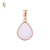 Solitaire painted black plate Rose Gold solitaire Pendant