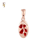 Cluster Red stones Rose Gold Fashion Pendant