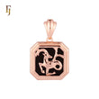 Octagon shapen portrait black enamel Zodiac Rose Gold Zodiac Pendant