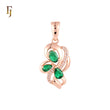 Luxurious Emerald mixed white CZs Rose Gold Fashion Pendant