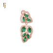Leaves of Banana cluster green stones halo Rose Gold Fashion Pendant