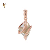 🔥 Double Ribbons clawed elegant Solitaire Colorful CZ Rose Gold Pendant