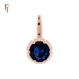 🔥 Double Ribbons clawed elegant Solitaire Colorful CZ Rose Gold Pendant