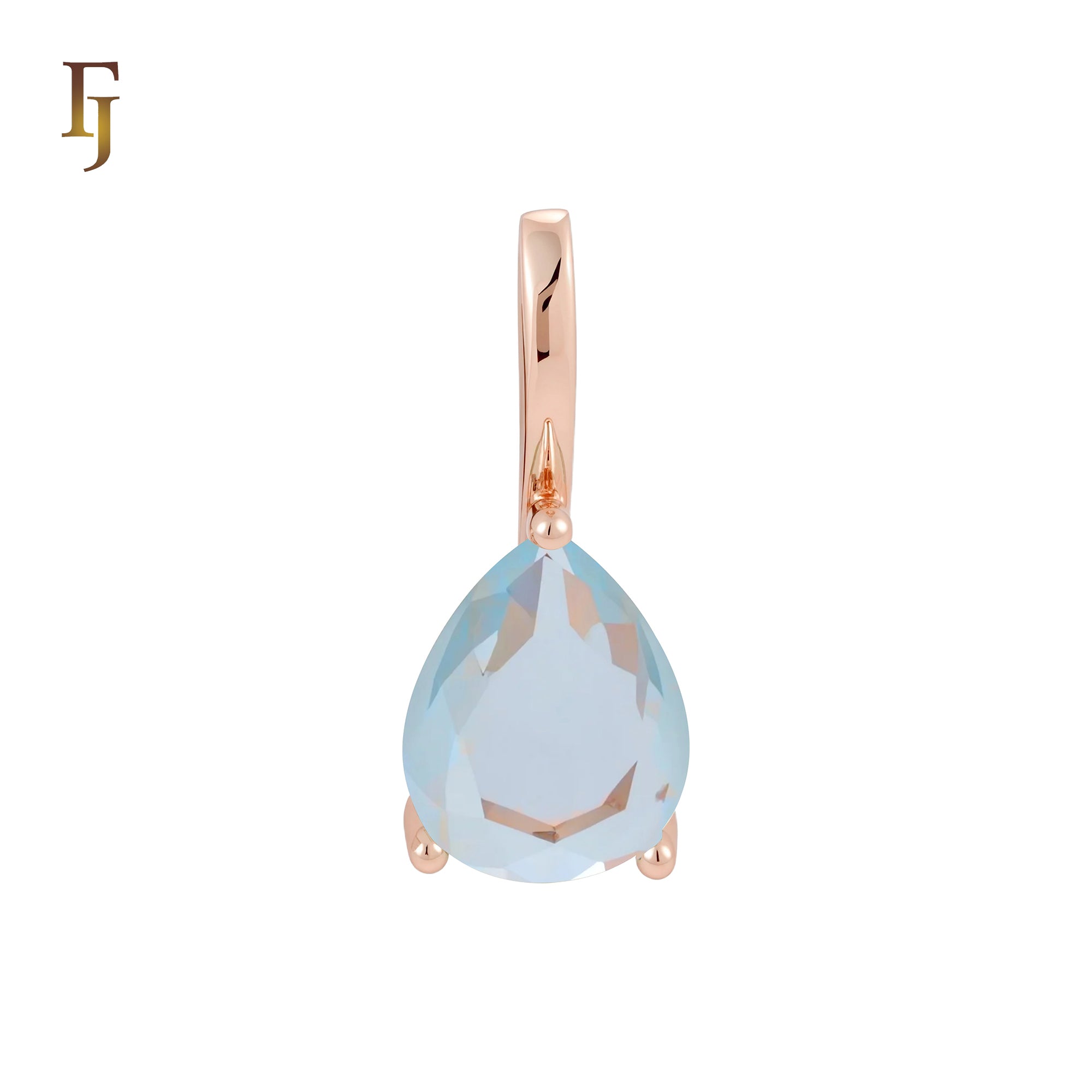 Solitaire apple green drop CZ Rose Gold Pendant