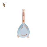 Solitaire apple green drop CZ Rose Gold Pendant