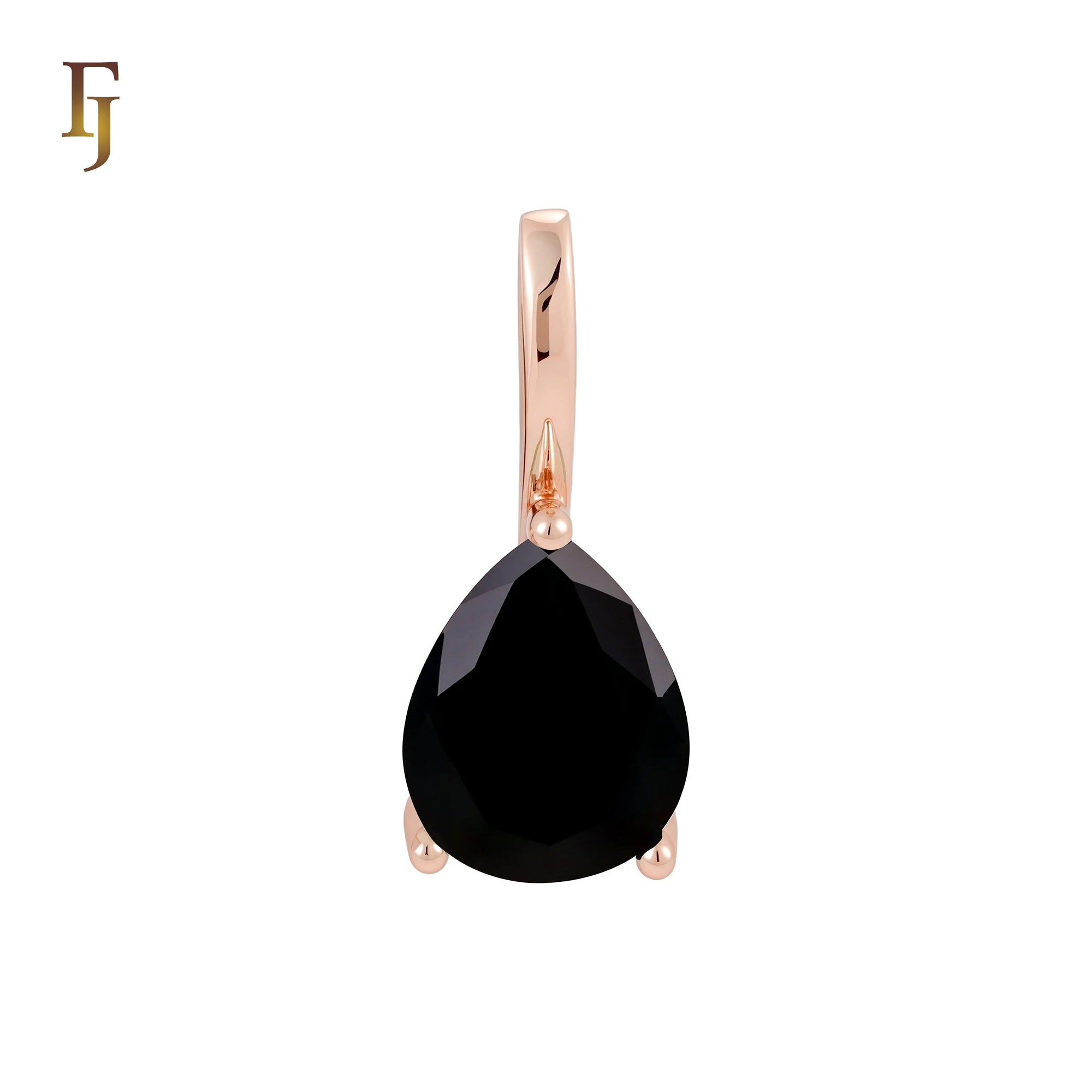 Solitaire apple green drop CZ Rose Gold Pendant