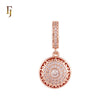 Double Halo white CZs Greey key Rose Gold Pendant