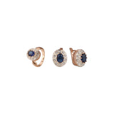 Conjunto de halo de oro rosa con anillos