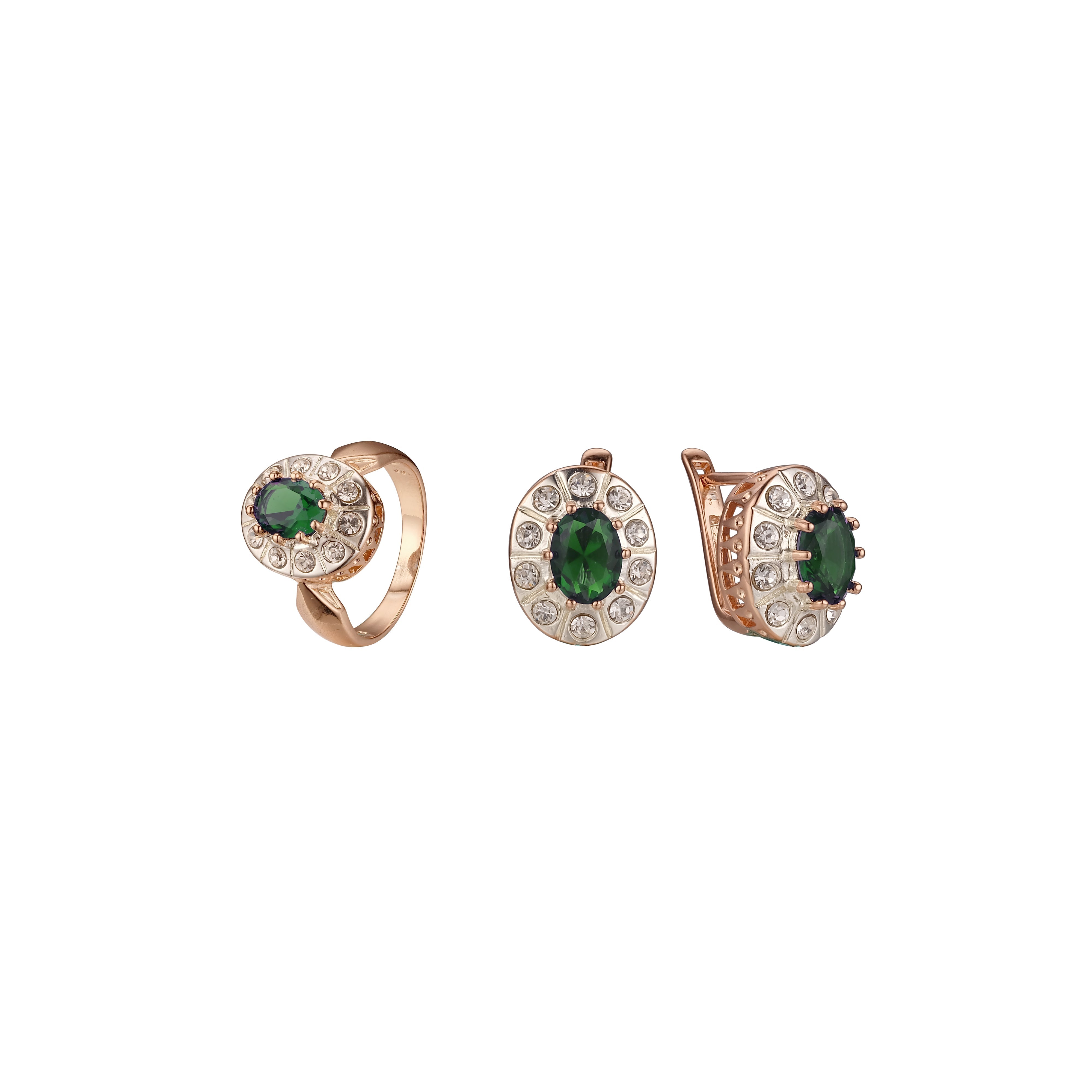 Halo de dos tonos de oro rosa con anillos