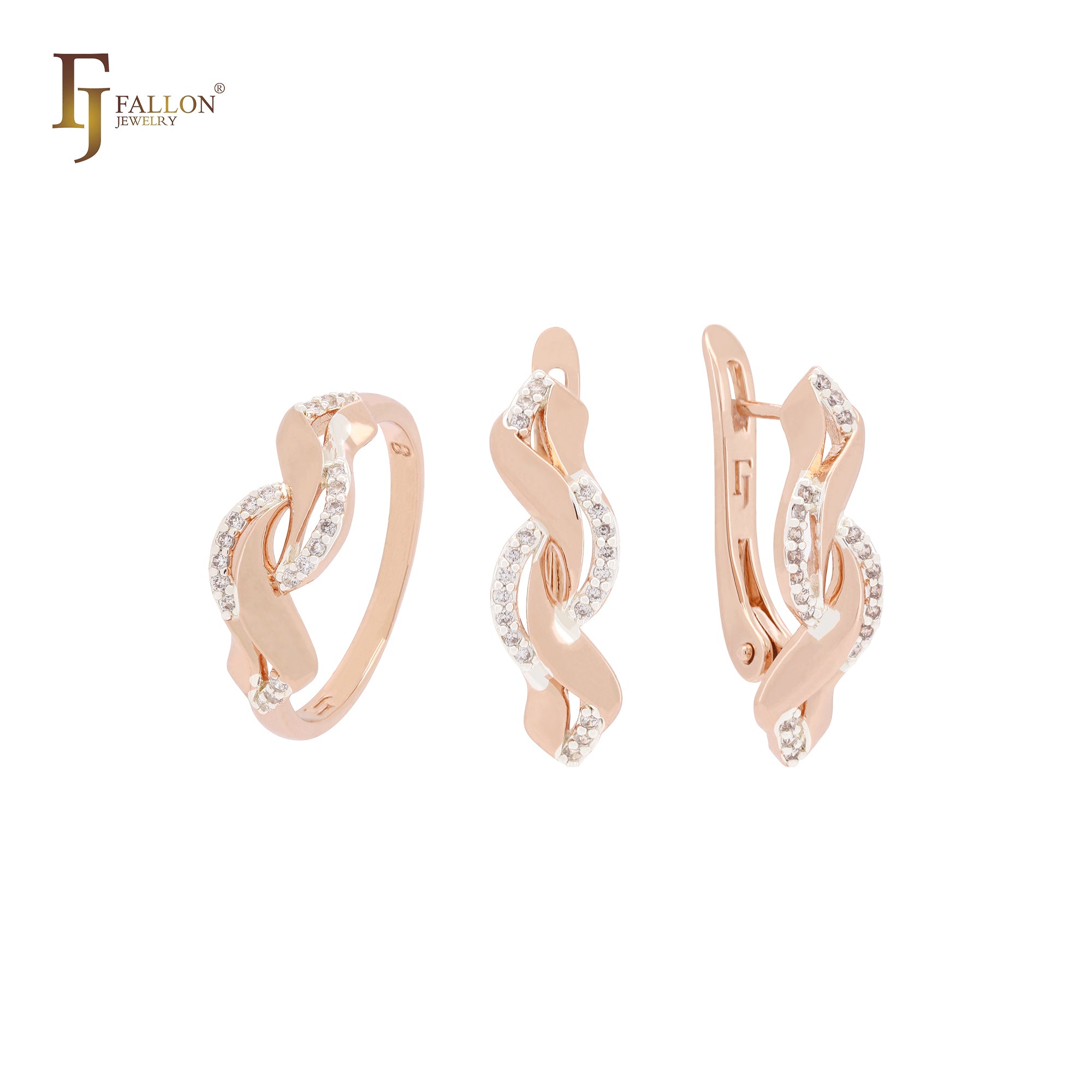 Rose Gold Jewelry Set with Rings
