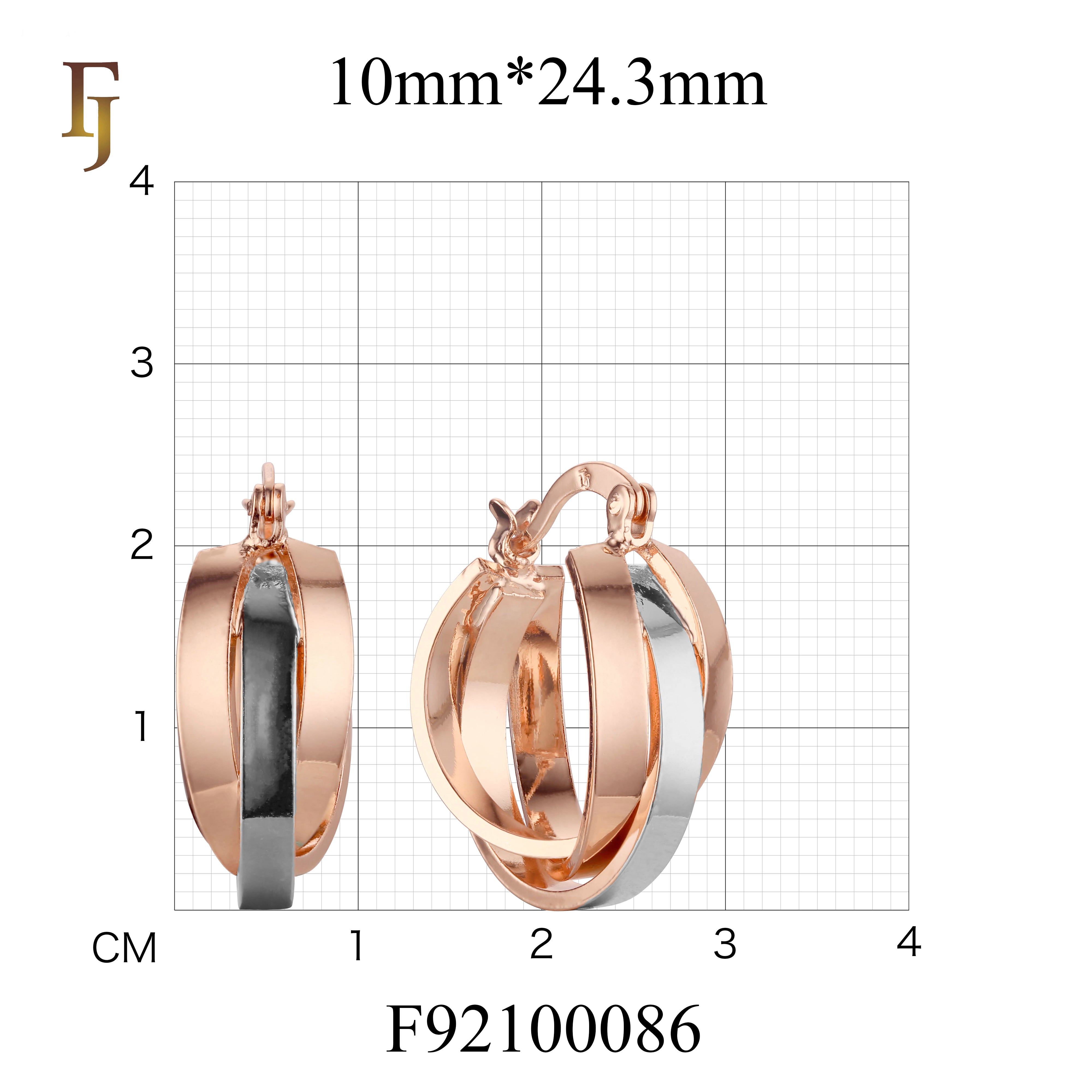 Gold Triple Hoop Earrings for Women – Intertwined Bold Statement Hoops – FJ Jewelry