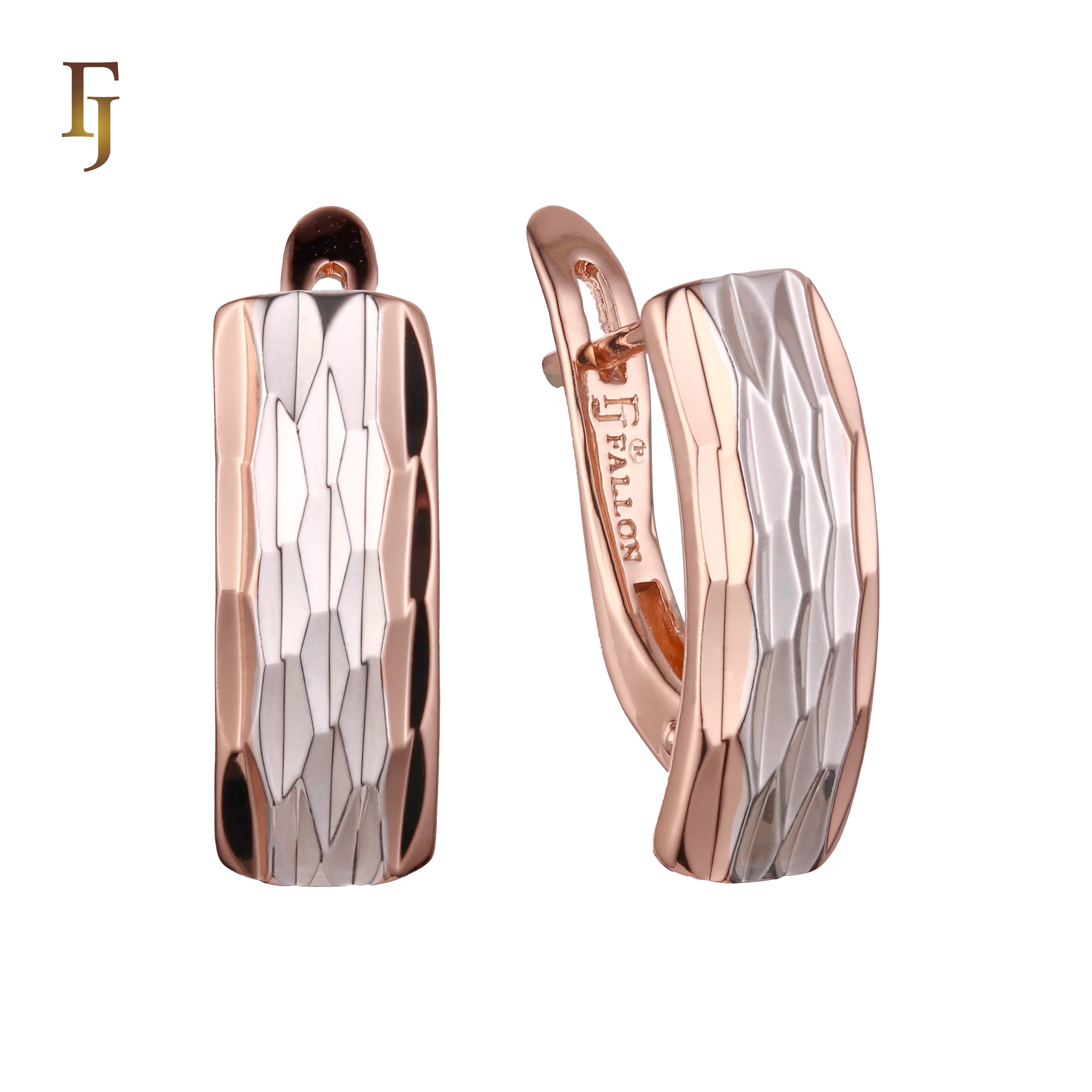 Earrings in 14K Gold, Rose Gold, two tone plating colors