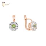 Aretes de racimo en Oro de 14K, Oro Rosa, baño de dos colores