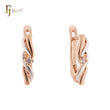Double spinning ribbons Rose Gold two tone Russian Lock Earrings