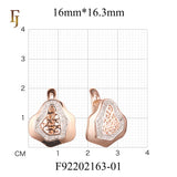 Rose Gold Plated Russian Lock Earrings with CZ and Vintage Filigree Design