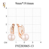 Gold-Plated Russian Lock Earrings with Simulated Pearl and CZ Accent – Classic Drop Earrings