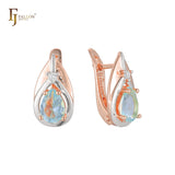 Cluster earrings in 14K Gold, Rose Gold, two tone plating colors