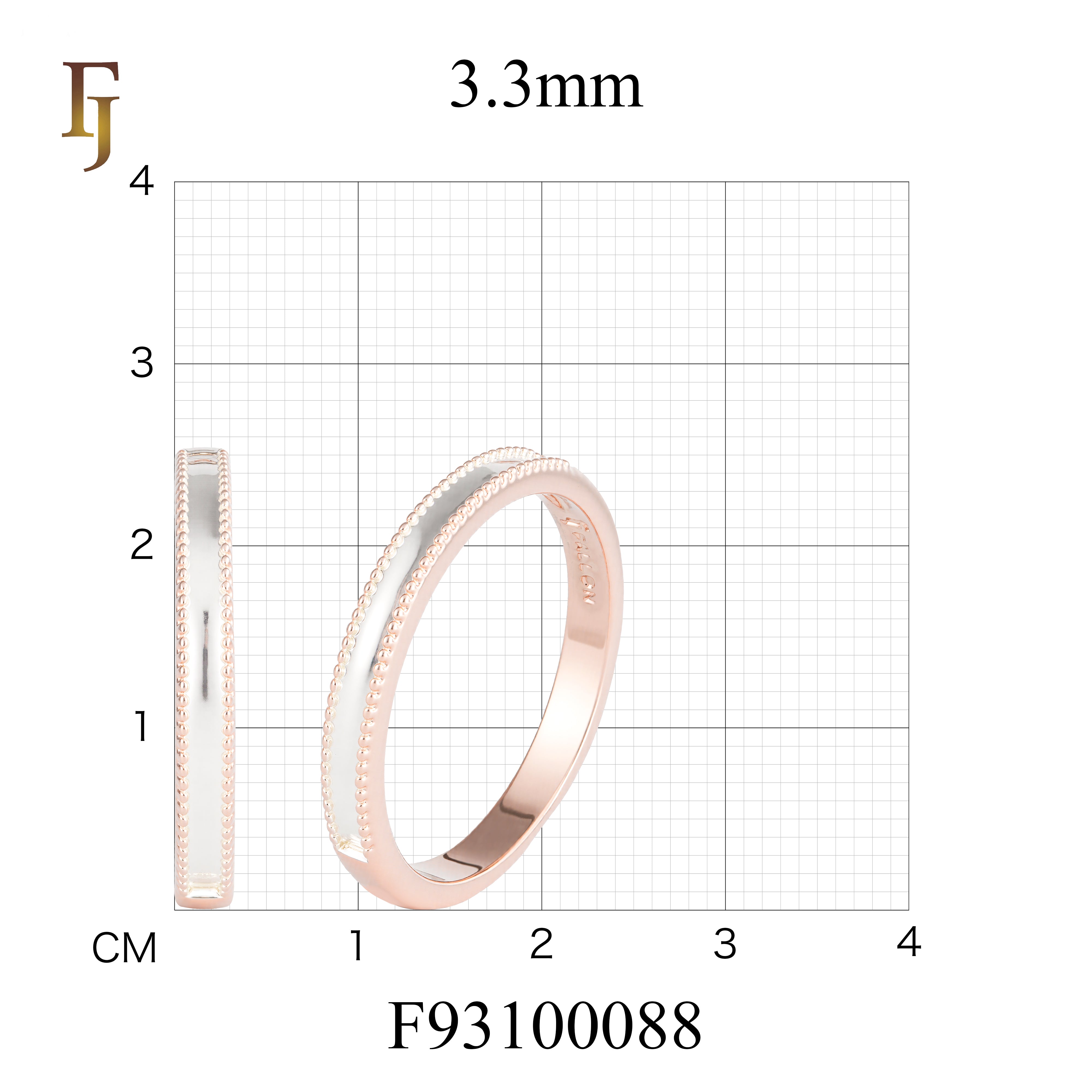 Minimalist Two-Tone Band Ring with Beaded Edge in Rose Gold and Silver Plating – FJ Jewelry