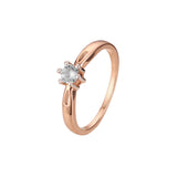 Classic Silver Solitaire Ring with Round White CZ in Six-Prong Setting – FJ Jewelry