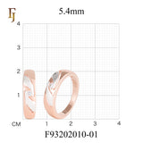 Stylish Rose Gold Band Ring with White Enamel and CZ – Modern Twist by FJ