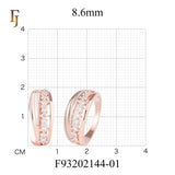 Two-Tone Rose Gold and Silver Band Ring with Sparkling CZ Accents – FJ Jewelry