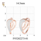 Elegant Openwork Rose Gold Ring with CZ Pave Accents – Leaf Motif by FJ