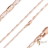 Correntes de elos arredondados Mariner banhadas em ouro 14K, ouro rosa, dois tons
