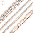 .Bismarck weaving anchor double link chains plated in Rose Gold two tone