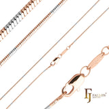 Thin Snake chains plated in 14K Gold, Rose Gold