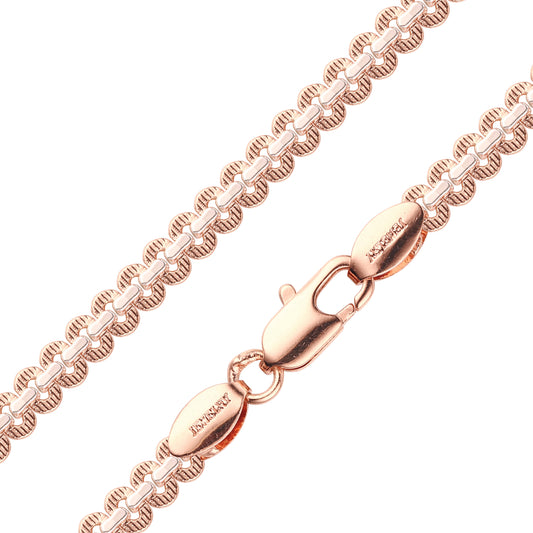 Eslabón de disco de fantasía chapado en Oro 14K, oro rosa, dos tonos