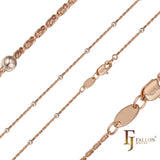 Beads Cadenas de eslabones de caracol enchapadas en oro de 14K, oro rosa, dos tonos