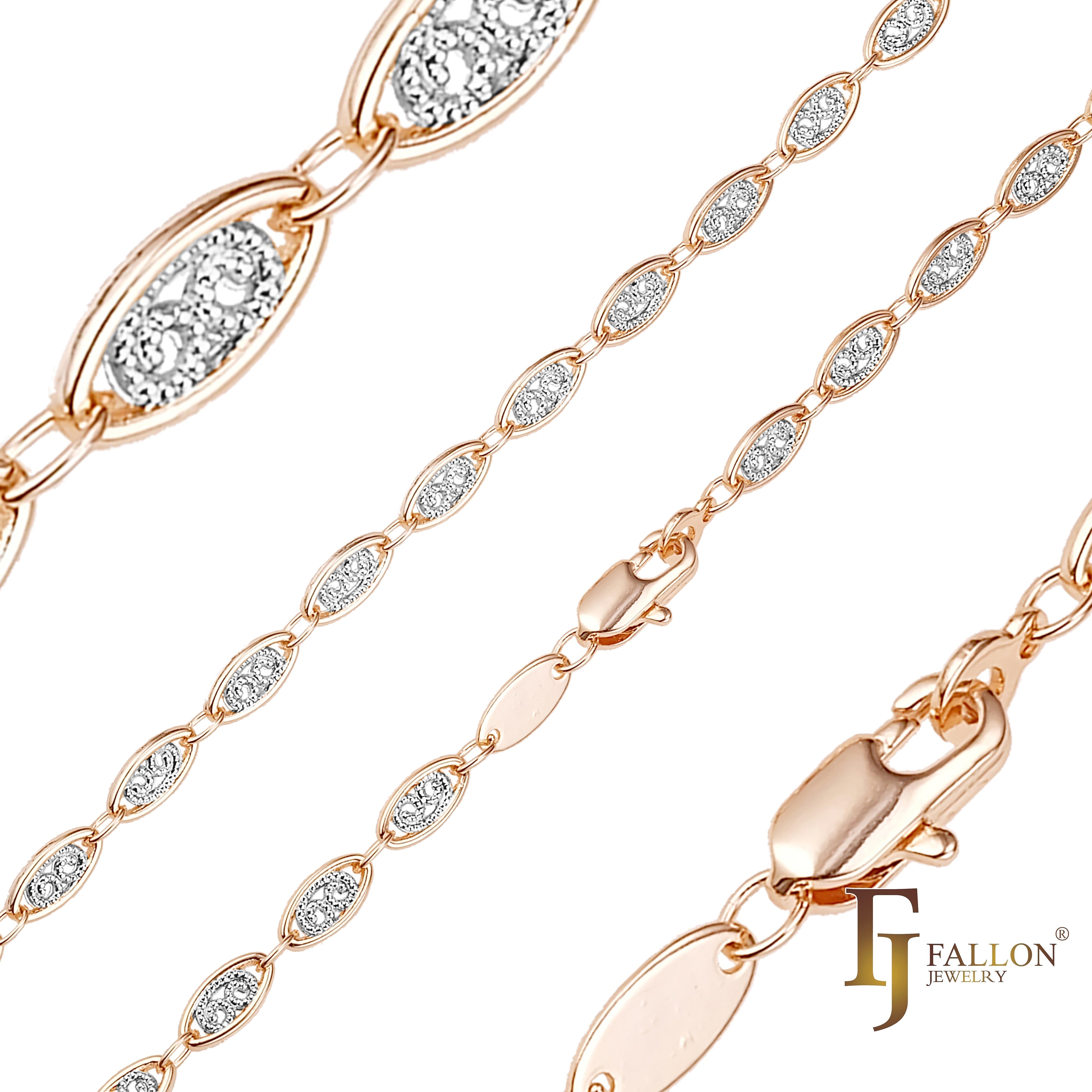 Cloud Fancy 14K 金、玫瑰金、双色椭圆形链条