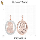 🔥 Double-Sided Orthodox Virgin Mary Pendant in Gold Plated Brass – Iconic Oval Religious Medal