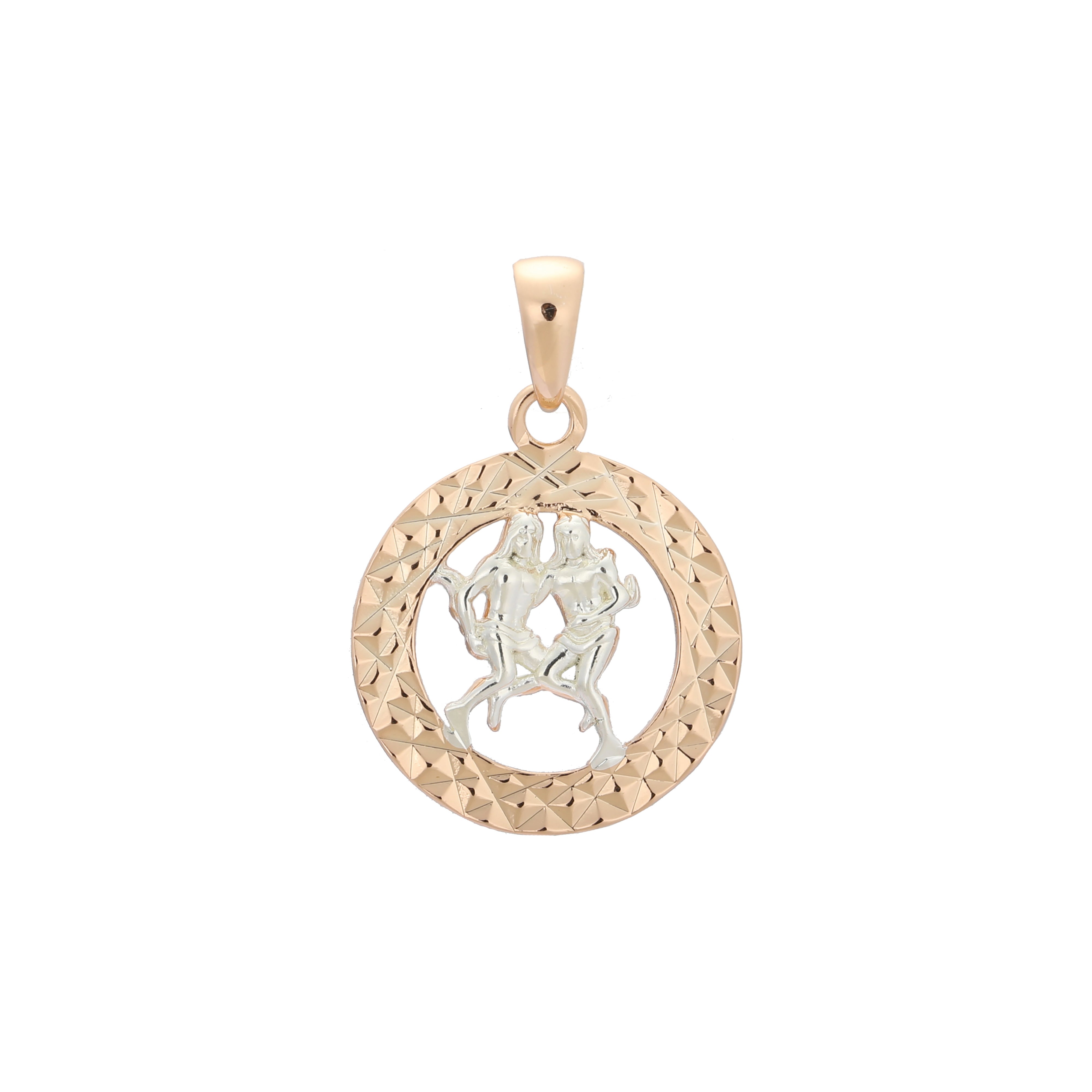 Sternbild Sternbild Sternbild Roségold zweifarbiger Anhänger - Doppelter Rautenkreis