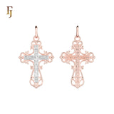 🔥 Orthodox Crucifix Cross Pendant with Jesus Icon – Traditional Russian Gold-Plated Religious Jewelry