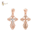 Orthodox Crucifix 14K Gold, Rose Gold, White Gold Cross Pendant