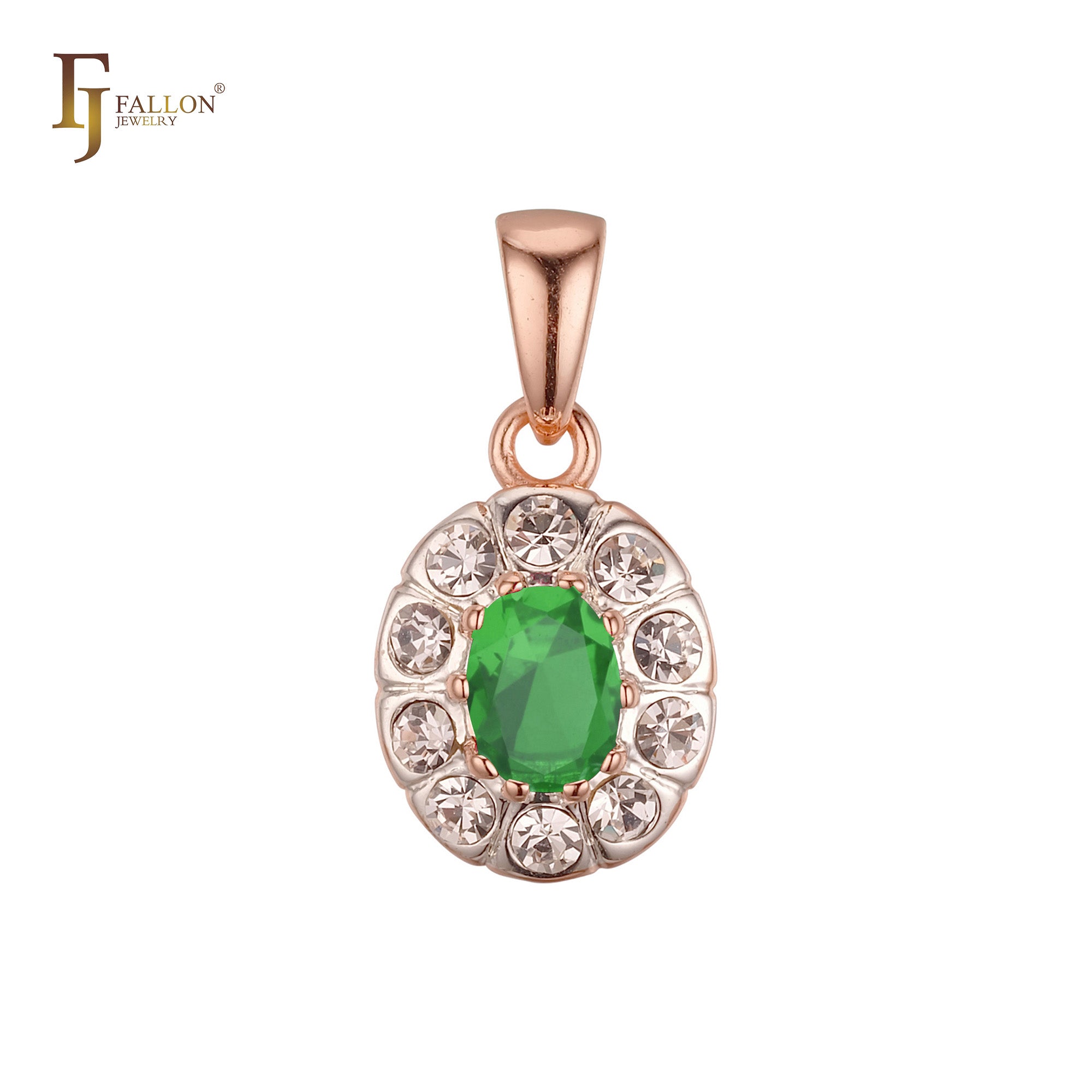 Halo solitaire pendant in Rose Gold, two tone pendant