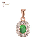 Halo solitaire pendant in Rose Gold, two tone pendant
