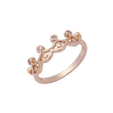 Anillos de corona de oro rosa y oro de 14 quilates con doble ojo