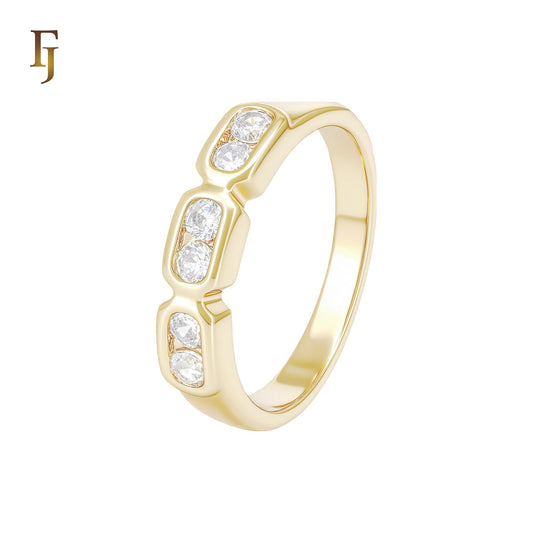 White Czs cluster 14K Gold Wedding Set