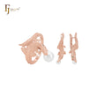 Mode Krokodil mit grünen CZs Rose Gold Schmuck Set mit Ringen