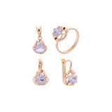 Rose Gold solitaire triangular CZ set